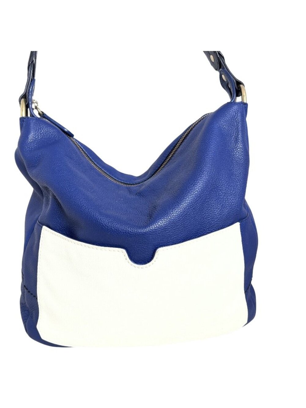 OrYANY Adele Hobo Bag Blue & White Leather Shoulder Purse